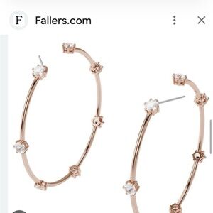 Swarovski Rose Gold Crystal Hoop Earrings